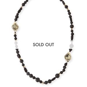 Alexis Bittar statement necklace onyx gold pyrite